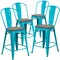 Flash Furniture Teal Metal Counter Stool, 24", PK4 4-ET-3534-24-CB-WD-GG - alternate 2
